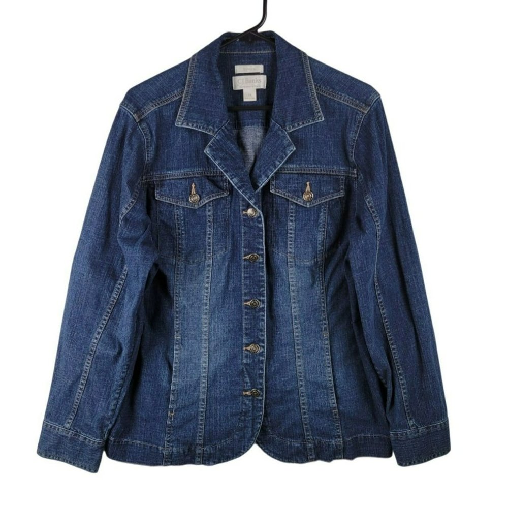 CJ Banks Dark Blue Denim Jean Jacket